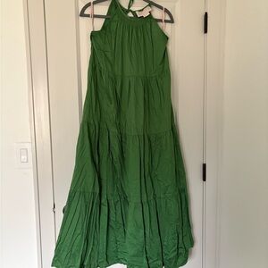 Gal Meets Glam Green Halter Tiered Maxi Dress